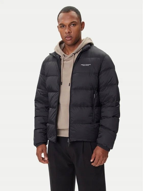 ARMANI EXCHANGE CZARNA PIKOWANA KURTKA MĘSKA DO BIODER XL 6FA