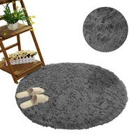 Dywany - Strado Dywan okrągły Shaggy Strado 90x90 GreyNight (Ciemny Szary) DNDRS9090.DSILVER - miniaturka - grafika 1