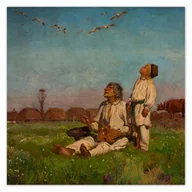Naklejki na ścianę - Naklejka ścienna 100x100 Józef Chełmoński Bociany - miniaturka - grafika 1