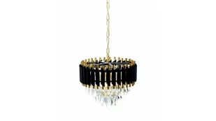 Lumina Deco Deco KLASYCZNY ŻYRANDOL KRYSZTAŁOWY CZARNO-ZŁOTY MAZINI D40 LDP 6003-400 (BK+GD) - Lampy sufitowe - miniaturka - grafika 1