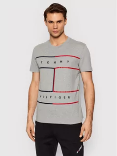 Koszulki męskie - Tommy Hilfiger T-Shirt Rwb Flag MW0MW25044 Szary Regular Fit - grafika 1