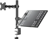 Uchwyty do monitorów - Triadyn Uchwyt Biurkowy DuoMount na Monitor i Laptopa Regulowany Obrotowy TRD-BLK-2ST-13"-32" - miniaturka - grafika 1