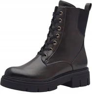 Botki damskie - MARCO TOZZI BOTKI DAMSKIE BRĄZOWE MATOWE SZNUROWANE NA KLOCKU 40 J0A - miniaturka - grafika 1