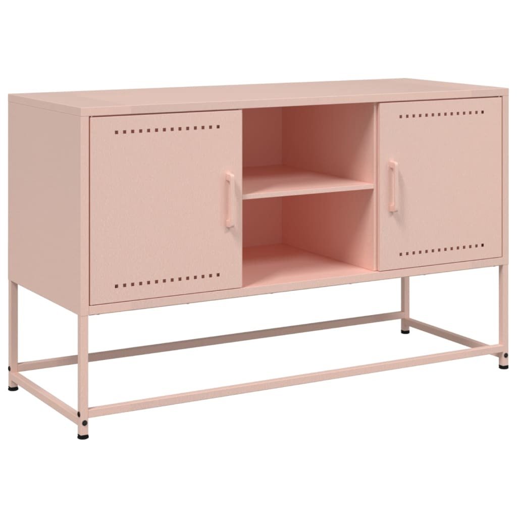 vidaXL Szafka pod telewizor różowa 100,5x39x60,5 cm stalowa