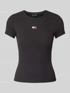 T-shirt z wyhaftowanym logo - Koszulki i topy damskie - miniaturka - grafika 1