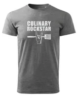 Koszulki i topy damskie - Koszulka dla Szefa Kuchni - Culinary Rockstar Ciemnoszary melanż L - miniaturka - grafika 1