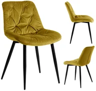 Krzesła - ExitoDesign Krzesło tapicerowane MALMO velvet curry - miniaturka - grafika 1