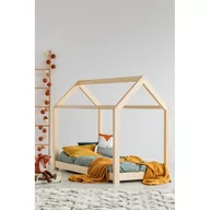 Łóżka dla dzieci i młodzieży - Łóżko dziecięce w kształcie domku z drewna sosnowego 90x200 cm Mila M – Adeko - miniaturka - grafika 1