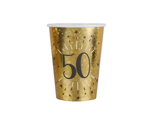 Santex Kubeczki na pięćdziesiąte urodziny 50 Sparkling - 250 ml - 10 szt. S6788-50 - Urodziny dla dorosłych - miniaturka - grafika 1