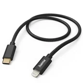 Kable - Kabel HAMA Ładujący/data Fabric USB-C - Lightning 1.5m Czarny - miniaturka - grafika 1