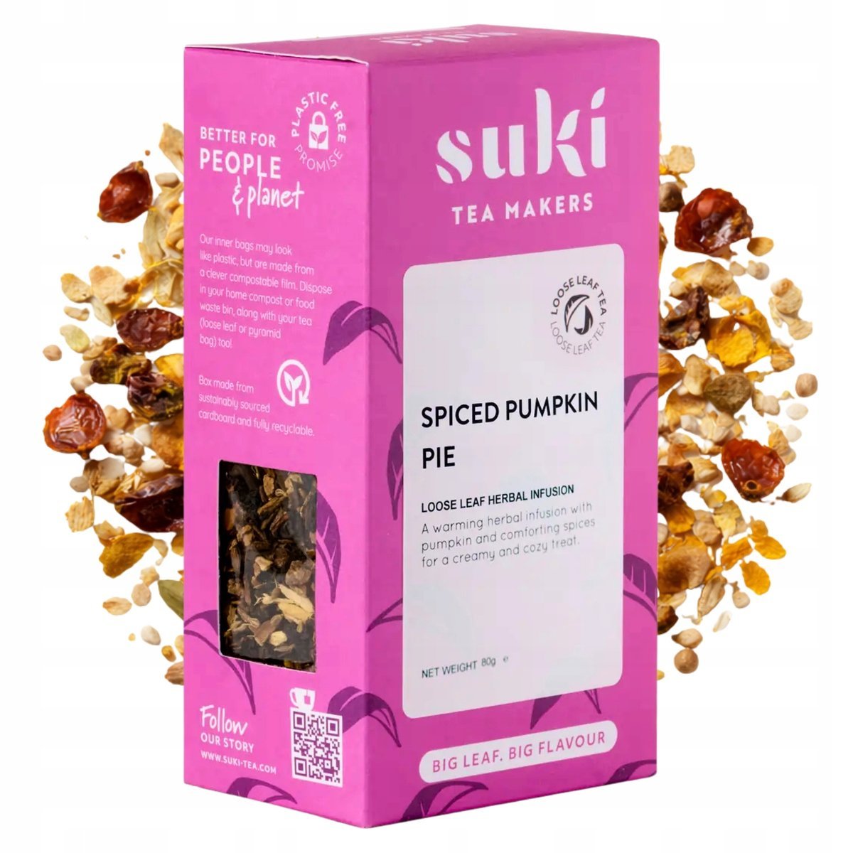 Herbata owocowa dynia przyprawy Suki Tea Spiced Pumpkin Pie 80 g bez kofeiny sypana cynamon imbir