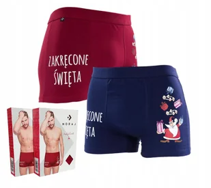 Bokserki ŚWIĄTECZNE Majtki Męskie 2 szt M PREZENT MORAJ - Majtki męskie - miniaturka - grafika 1