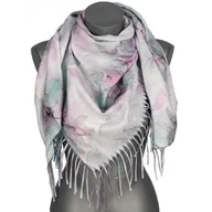 Apaszki i szaliki damskie - Chusta damska przejściowa jesienno zimowa na prezent z frędzlami RCC21-7 zielony - miniaturka - grafika 1