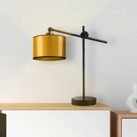 Lampy stojące - LAMPA STOŁOWA REGULOWANA CZARNO-ZŁOTA W STYLU GLAMOUR SHINA MIRROR - miniaturka - grafika 1