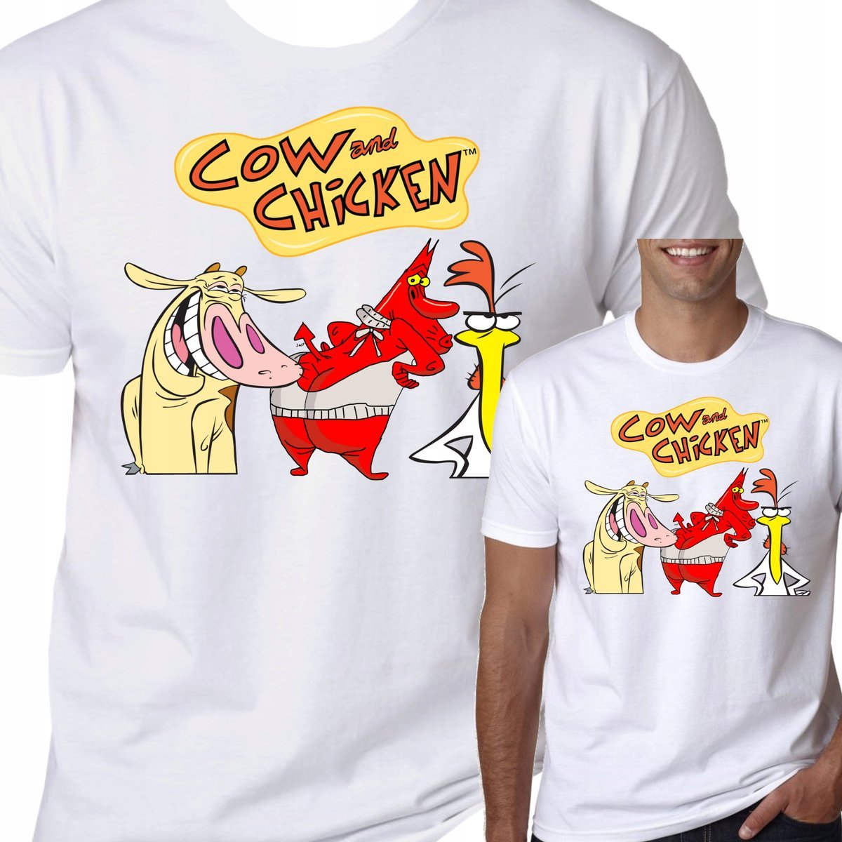 KOSZULKA MĘSKA COW & CHICKEN KROWA M 3046
