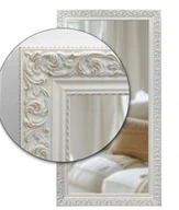 Lustra - Ekskluzywne lustro w STYLOWEJ ornamentowej BIAŁEJ ramie z drewna 150x50 d6 - miniaturka - grafika 1
