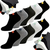 Skarpetki męskie - STOPKI MĘSKIE SKARPETY BAMBUSOWE NISKIE SKARPETKI KOLOROWE 10 PAR 40/43 - miniaturka - grafika 1