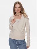 Swetry damskie - Vila Sweter Ril 14092042 Beżowy Regular Fit - miniaturka - grafika 1