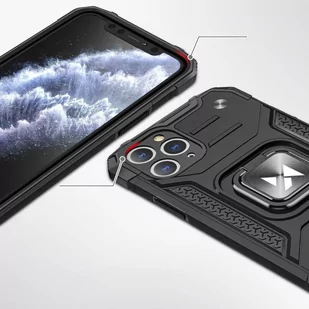 Wozinsky Ring Armor pancerne hybrydowe etui pokrowiec + magnetyczny uchwyt iPhone 11 Pro różowy - Etui i futerały do telefonów - miniaturka - grafika 2