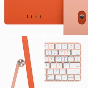 Apple iMac 24" 4,5K Retina M3 8-core CPU + 10-core GPU / 16GB / 512GB SSD / Gigabit Ethernet / Pomarańczowy (Orange) - Zestawy komputerowe - miniaturka - grafika 4