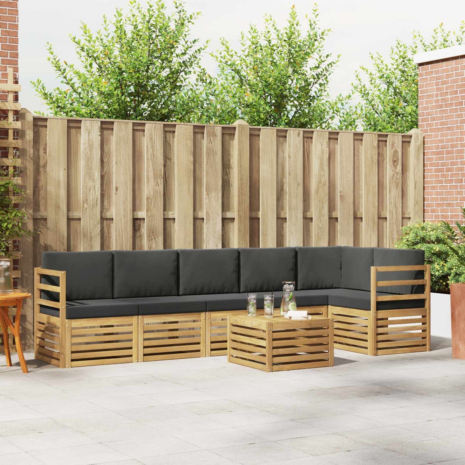vidaXL Zestaw sof na zewnątrz 7 pcs Biały i antracyt 59 x 59 x 37 cm