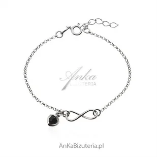 ankabizuteria.pl Srebrna bransoletka z nieskończonością i serduszkiem - Bransoletki - miniaturka - grafika 1