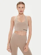 Koszulki i topy damskie - Converse Biustonosz top W Wordmark Bra Top 10024540-A10 Beżowy - miniaturka - grafika 1
