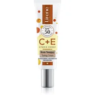Kremy do twarzy z filtrem - Lirene C+E Vitamin Energy Krem tonująco-rozświetlający SPF50 - miniaturka - grafika 1