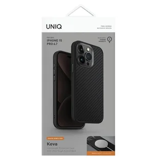 UNIQ etui Keva iPhone 15 Pro Max 6.7" Magclick Charging czarny/carbon black - Etui i futerały do telefonów - miniaturka - grafika 8