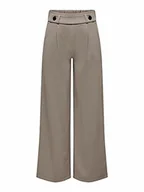 Spodnie damskie - JACQUELINE DE YONG spodnie damskie szerokie, Driftwood/Szczegóły: czarne guziki, (XS) W / 32L - miniaturka - grafika 1