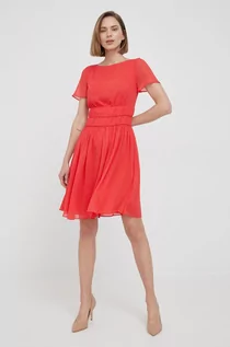 Sukienki - Emporio Armani sukienka kolor czerwony mini rozkloszowana XS;S;M;XS - grafika 1