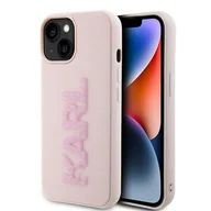 Etui i futerały do telefonów - Karl Lagerfeld KLHCP15S3DMBKCP etui obudowa do iPhone 15 6.1" różowy/pink hardcase 3D Rubber Glitter Logo - miniaturka - grafika 1