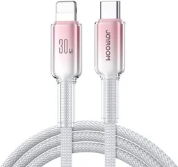 Joyroom Kabel do ładowania / transmisji danych Crystal-Clear Series USB-C do Lightning, 30W PD, 1.2m, biały - Kable USB - miniaturka - grafika 1