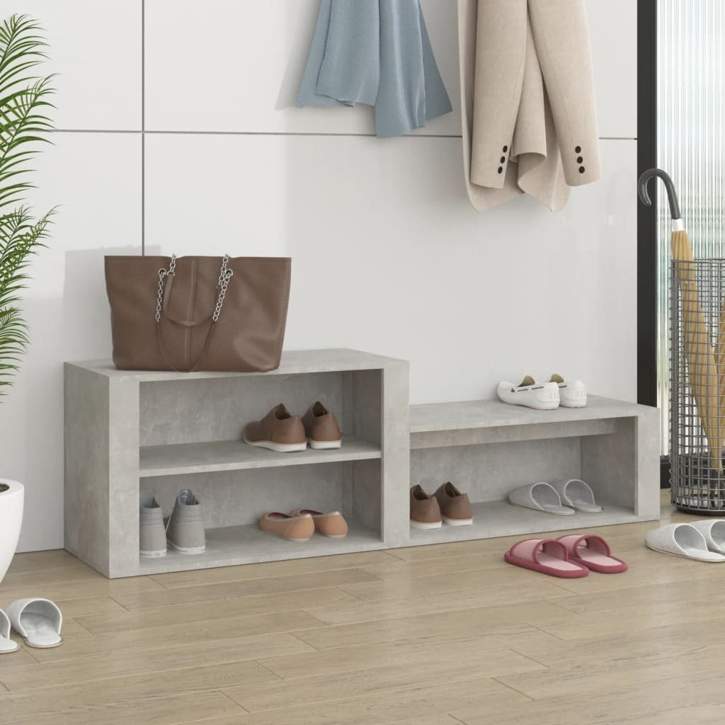 Szafka na buty betonowa szara 150x35x45 cm materiał drewnopochodny