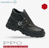 Obuwie robocze - TRZEWIKI BEZPIECZNE Z WKŁADKĄ ANTYPRZEBICIOWĄ DLA SPAWACZY PPO STRZELCE OPOLSKIE MODEL 443, PN-EN ISO 20349, S3, WG, HRO, SRC - miniaturka - grafika 1