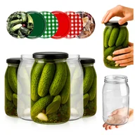 Pojemniki kuchenne - 48 SZT SŁOIKI NA DŻEM OGÓRKI PRZETWORY MIÓD SŁOIK 900 ML + NAKRĘTKI FI 82mm - miniaturka - grafika 1