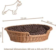 Legowiska dla psów - WickerPL POPPY WIKLINOWE OWALNE LEGOWISKO DLA ZWIERZĄT KOSZ DLA PSA 75X57 H19 / ROZMIAR WEWNĘTRZNY 60X44 H17 CM - miniaturka - grafika 1