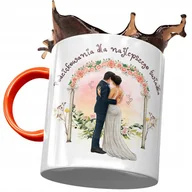 Kubki - Kubek Pomarańczowy Dla Świadka Drużby Na Prezent z Nadrukiem ze Zdjęciem + Opakowanie na prezent (wzór 04) - miniaturka - grafika 1