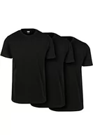 Koszulki męskie - Urban Classics Męski T-shirt Basic Tee 3-pak, rozmiar S - 5XL, Black/Black/Black, 5XL - miniaturka - grafika 1