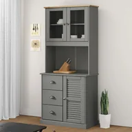 Szafki nocne - vidaXL Nastawka do komody VIGO, szara, 78x30x100 cm, lita sosna - miniaturka - grafika 1