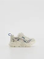 Buty dla dziewczynek - Reserved - Sneakersy na rzepy - beżowy - miniaturka - grafika 1