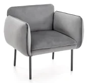 Fotele - Fotel wypoczynkowy BRASIL welurowy popielaty / czarny - miniaturka - grafika 1