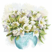 Pasmanteria - Haft krzyżykowy, Zestaw do haftu, Białe ciemierniki - miniaturka - grafika 1