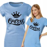 Koszule damskie - PIŻAMA DAMSKA BŁĘKITNA Koszula Nocna Wygodna Na Prezent QUEEN Wzory - S - miniaturka - grafika 1