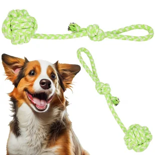Gryzak dla psa sznur z węzłami zabawka do gryzienia lina zielona - Zabawki dla psów Gryzak dla psa sznur z węzłami zabawka do gryzienia lina zielona - Zabawki dla psów - miniaturka - grafika 1