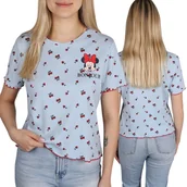 Koszulki i topy damskie - DISNEY Myszka Minnie Damska BAWEŁNIANIA prążkowana koszulka t-shirt w wisienki XS - Disney - miniaturka - grafika 1
