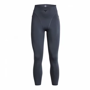 Spodnie sportowe damskie - Damskie legginsy treningowe Under Armour Project Rock Let's Go Grind Ankle Leggings - szare - UNDER ARMOUR - grafika 1