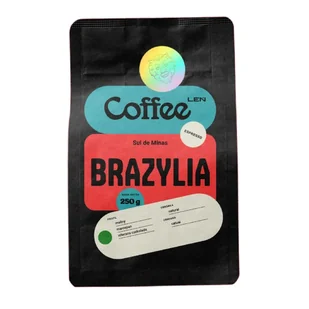 Kawa ziarnista Leń Coffee Brazylia Minasul 250g - Kawa Kawa ziarnista Leń Coffee Brazylia Minasul 250g - Kawa - miniaturka - grafika 1