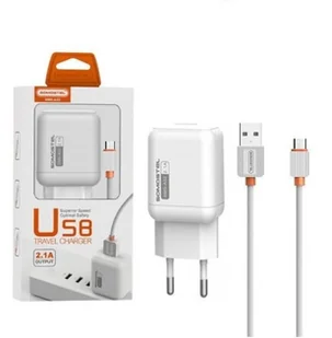 SOMOSTEL ŁADOWARKA SIECIOWA SMSM-A52 2A + KABEL MICRO USB BIAŁY 2100MAH SMS-A52 - Ładowarki do telefonów - miniaturka - grafika 1