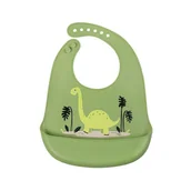 Śliniaki i fartuszki - Simed Mila Śliniaczek silikonowy z kieszonką DINOZAUR - miniaturka - grafika 1